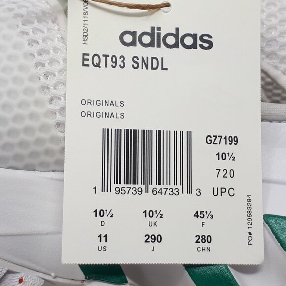 Adidas EQT93 SNDL White GZ7199 Casual Walking Sandal Shoe Sneaker Mens Size 11 - Picture 9 of 12